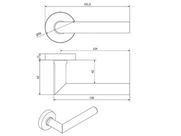 GAUDIUM MG3392 - Bronze door handle on rose by Fama International - view 3